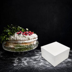 12 Inch White  Cake Box with Lid - pack of 10