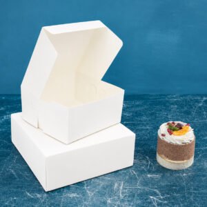 White Recyclable Folding Cake Boxes - Plain 6x6": Pack of 25