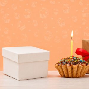 8 Inch  White Cake Box With Lid - pack of 10
