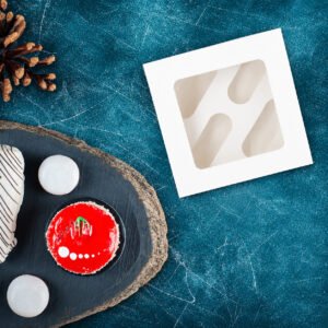 White Cupcake Boxes With Window 10 Pack (holds 4)