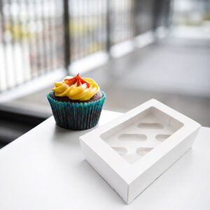 White Cupcake Boxes With Window 10 Pack (holds 6)